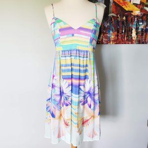Amanda Uprichard Floral Tropical Silk Dress Medium